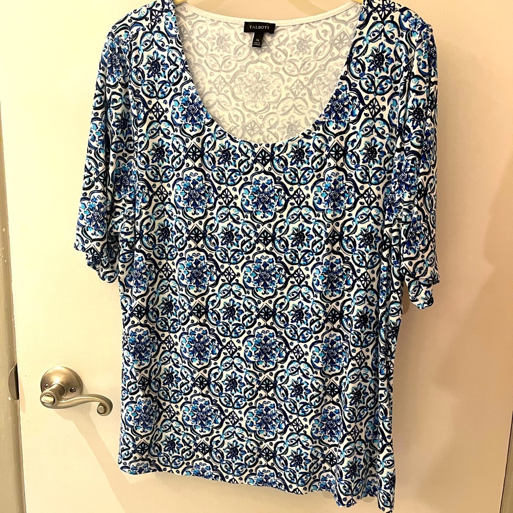 Talbots Tile Print Dressy T
